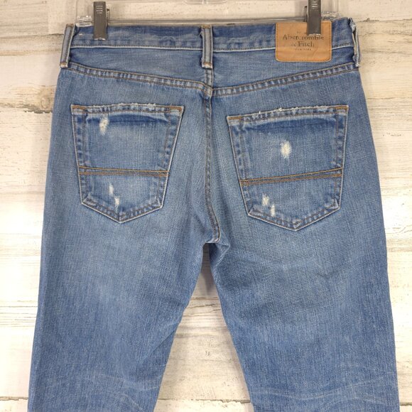 ABERCROMBIE AND FITCH JEANS MEN'S SIZE 30x31 DISTRESSED REFULAR FIT STRAIGHT LEG - Picture 7 of 16